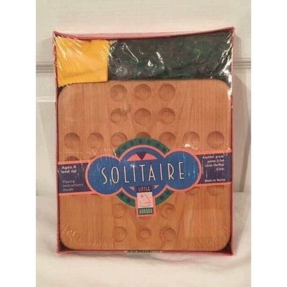 VINTAGE GRIDLOCK AND SOLITAIRE TWO-IN-ONE WOODEN BOARD GAME ~ BRAND NEW SEALED - Picture 2 of 5